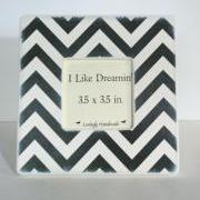 Black and ivory chevron picture frame